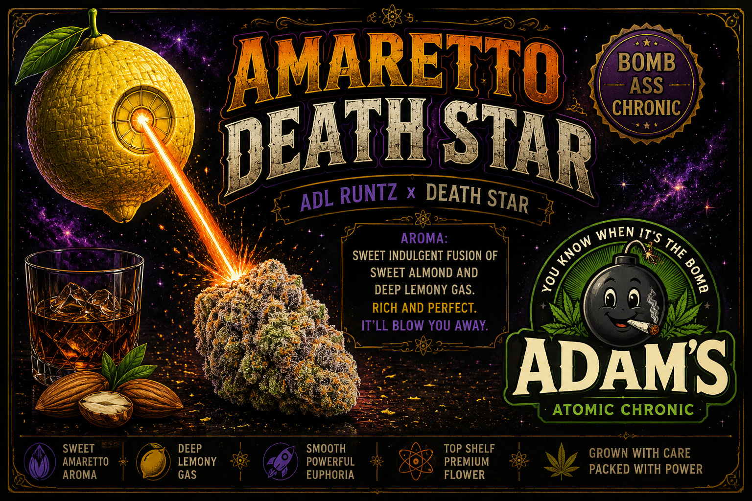 Amaretto Death Star strain artwork